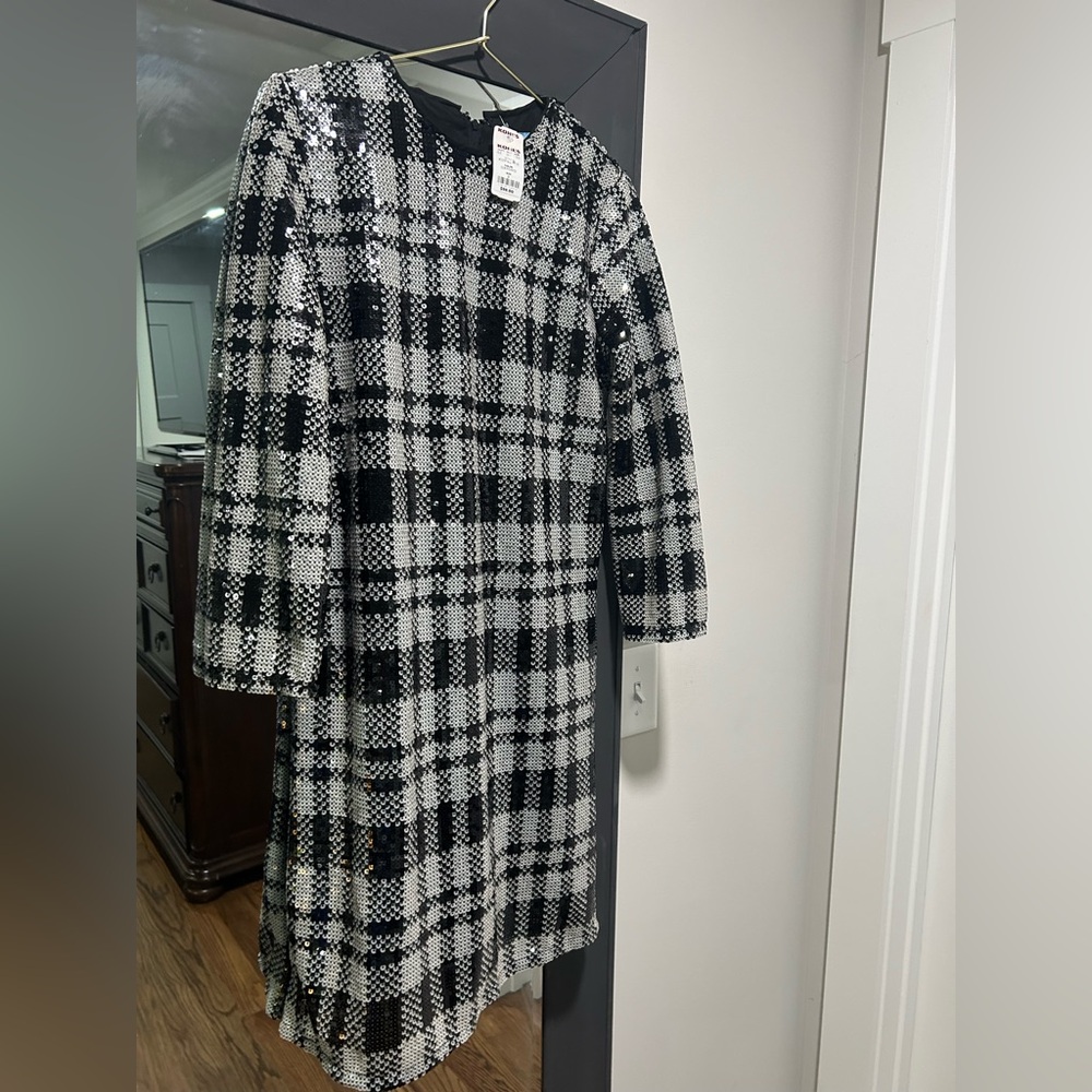 Draper James Black and White Plaid dress